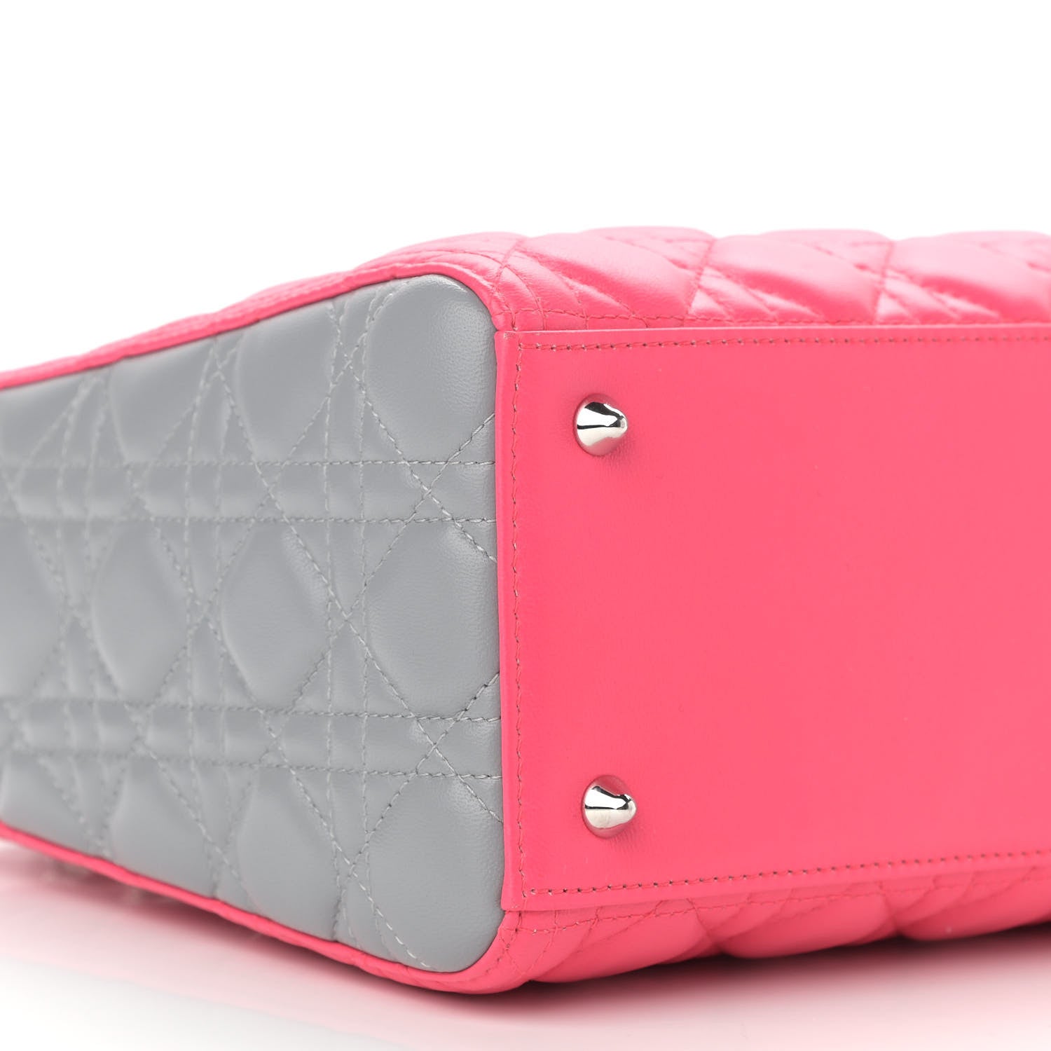 Christian Dior Lambskin Cannage Medium Tri-Color Lady Dior Fuchsia 9 of 14
