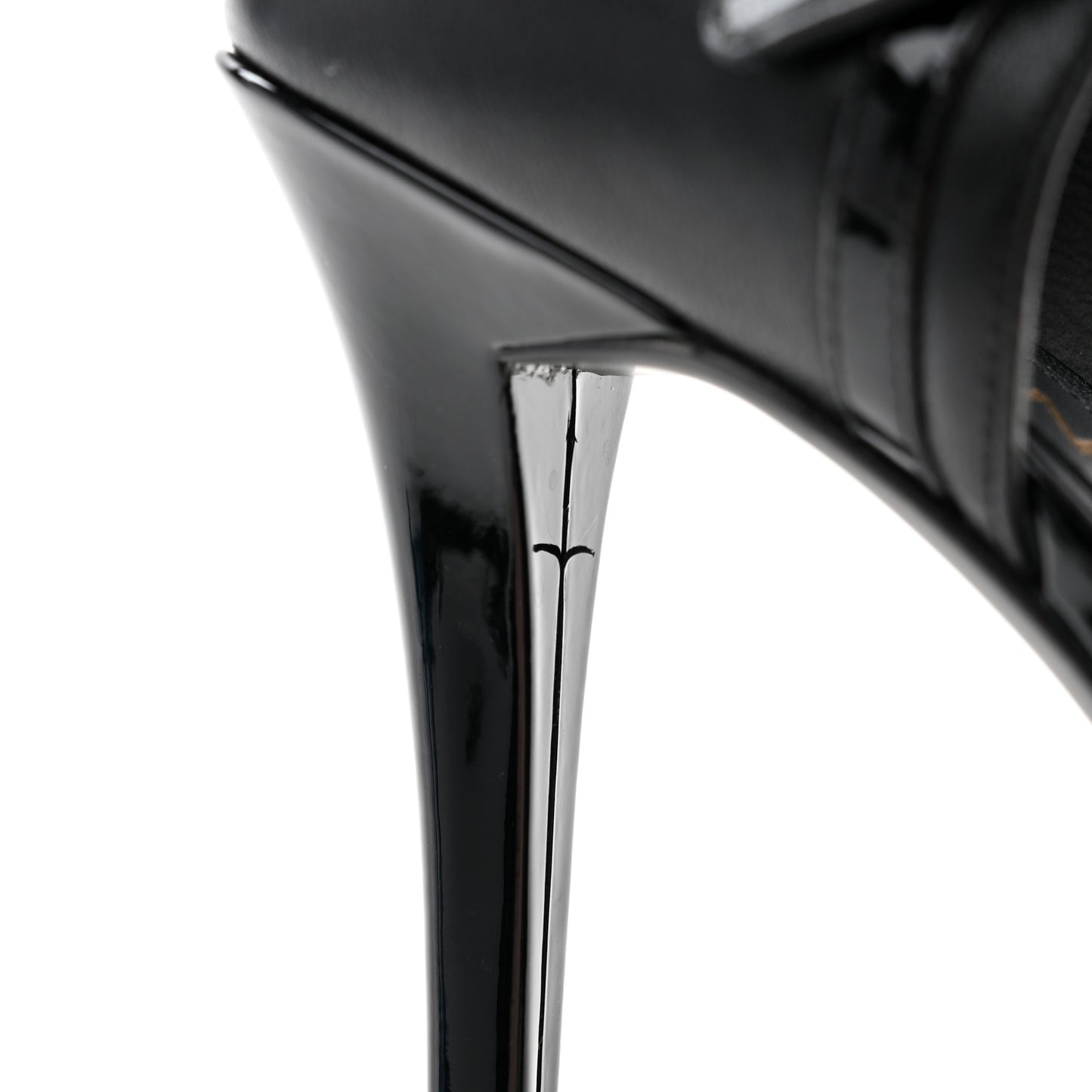 Patent Calfskin CC Ankle Strap Pumps 38 Black