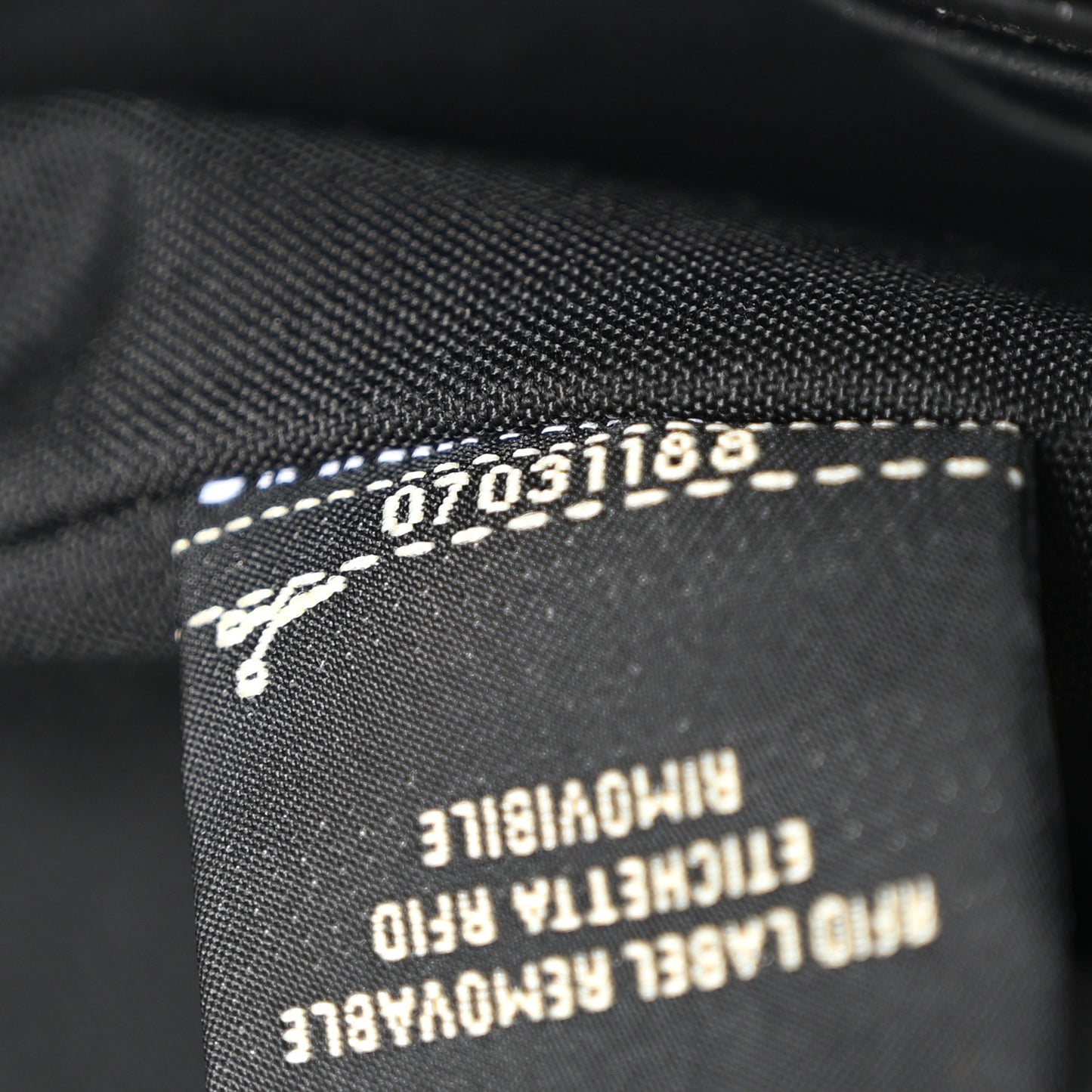 Glazed Fabric Vitello Century FF 1974 Stamp Patch Large Flat Pouch Mogano Panna Black