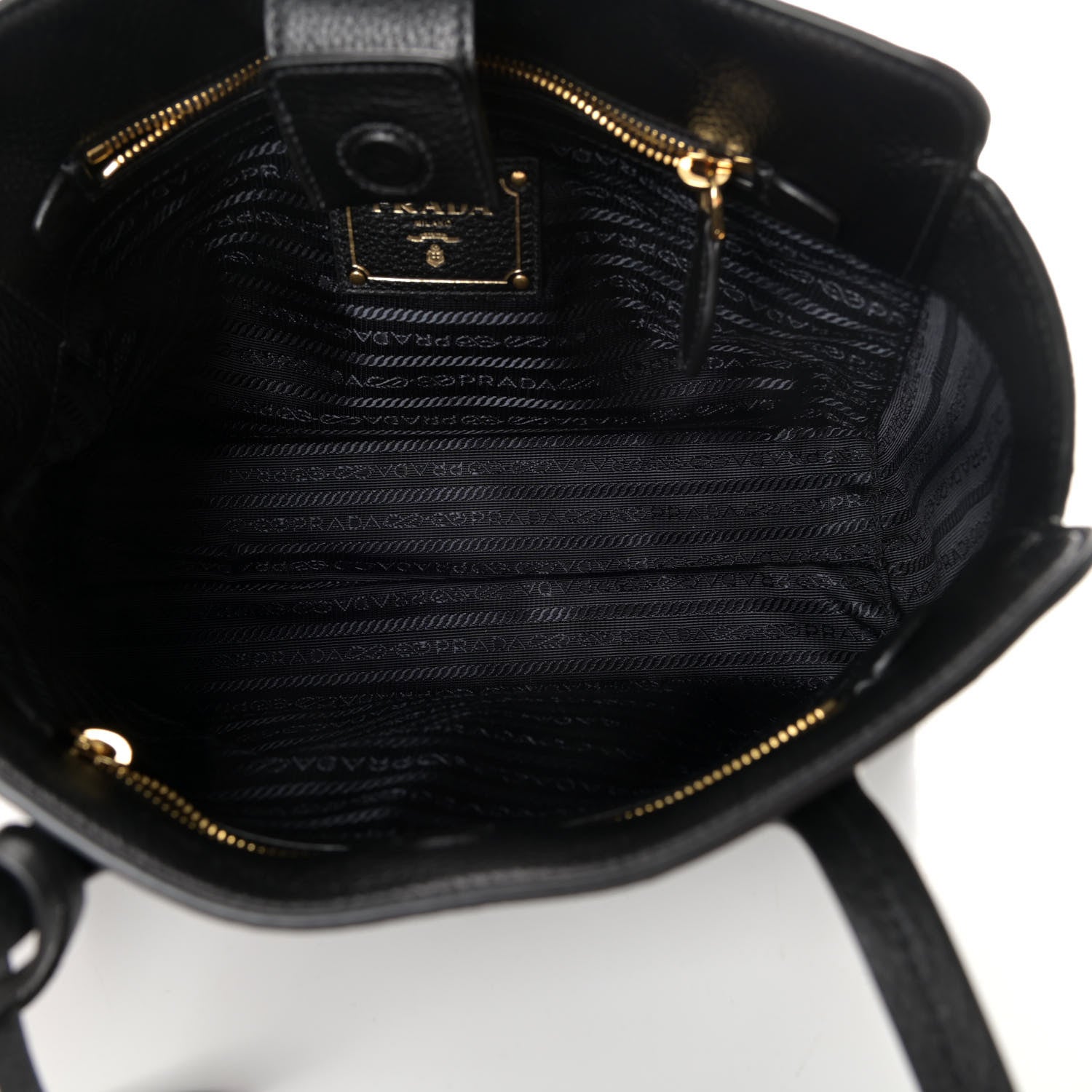 Prada Vitello Daino Shopping Tote Black 5 of 9