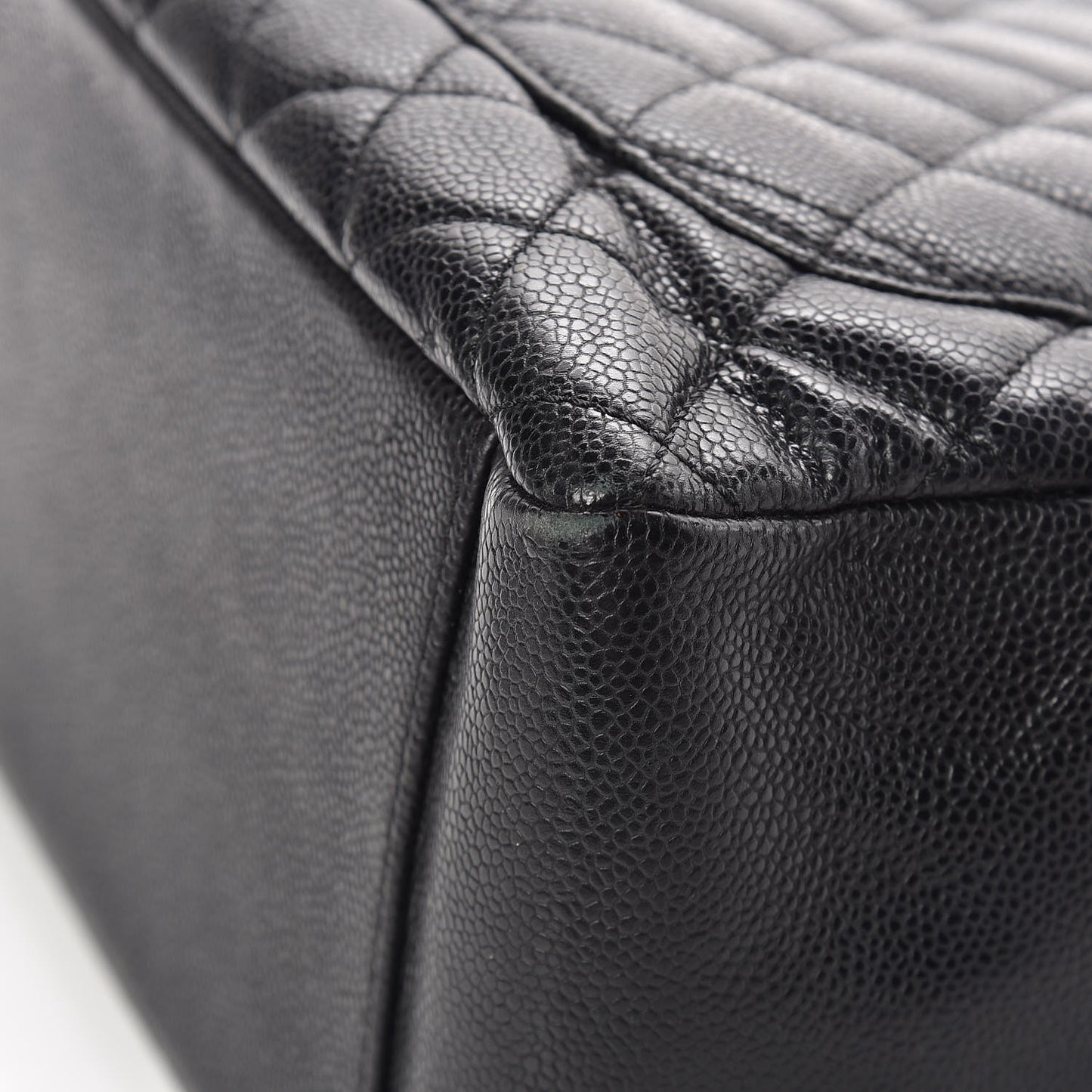 Caviar Quilted Grand Shopping Tote GST Black