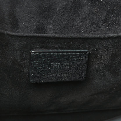 Fendi Vitello Century Velvet F is Fendi FF Kan I Shoulder Bag Black Tobacco 6 of 16