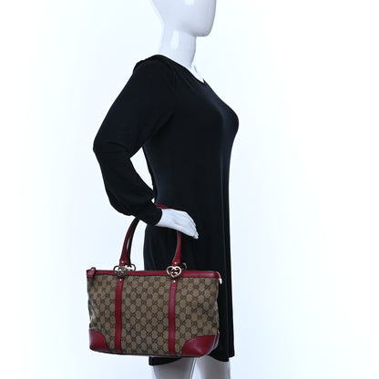 Gucci Monogram Small Lovely Heart Tote Red 2 of 11
