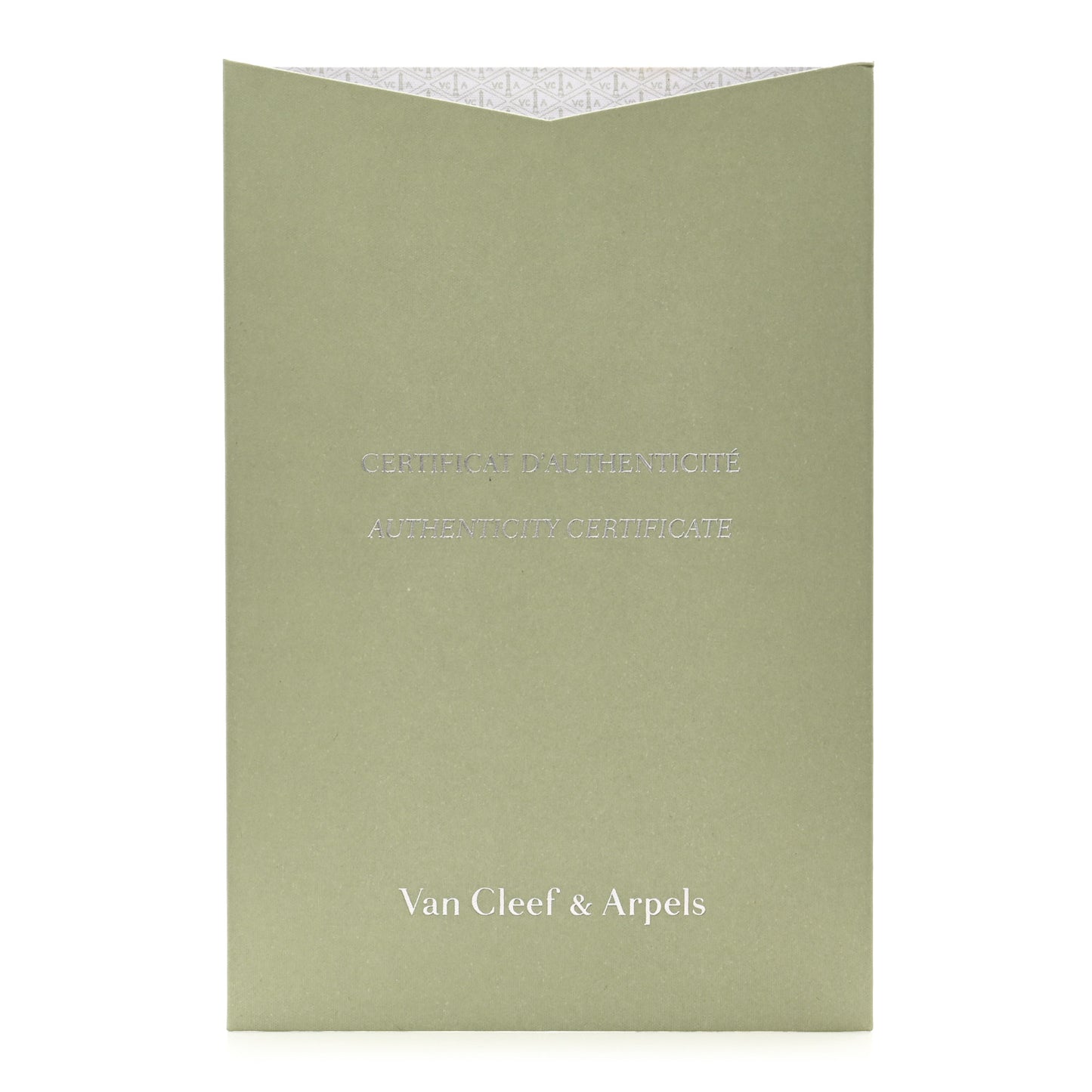 18K White Gold Diamond Celadon Green Sevres Porcelain Vintage Alhambra Pendant Necklace