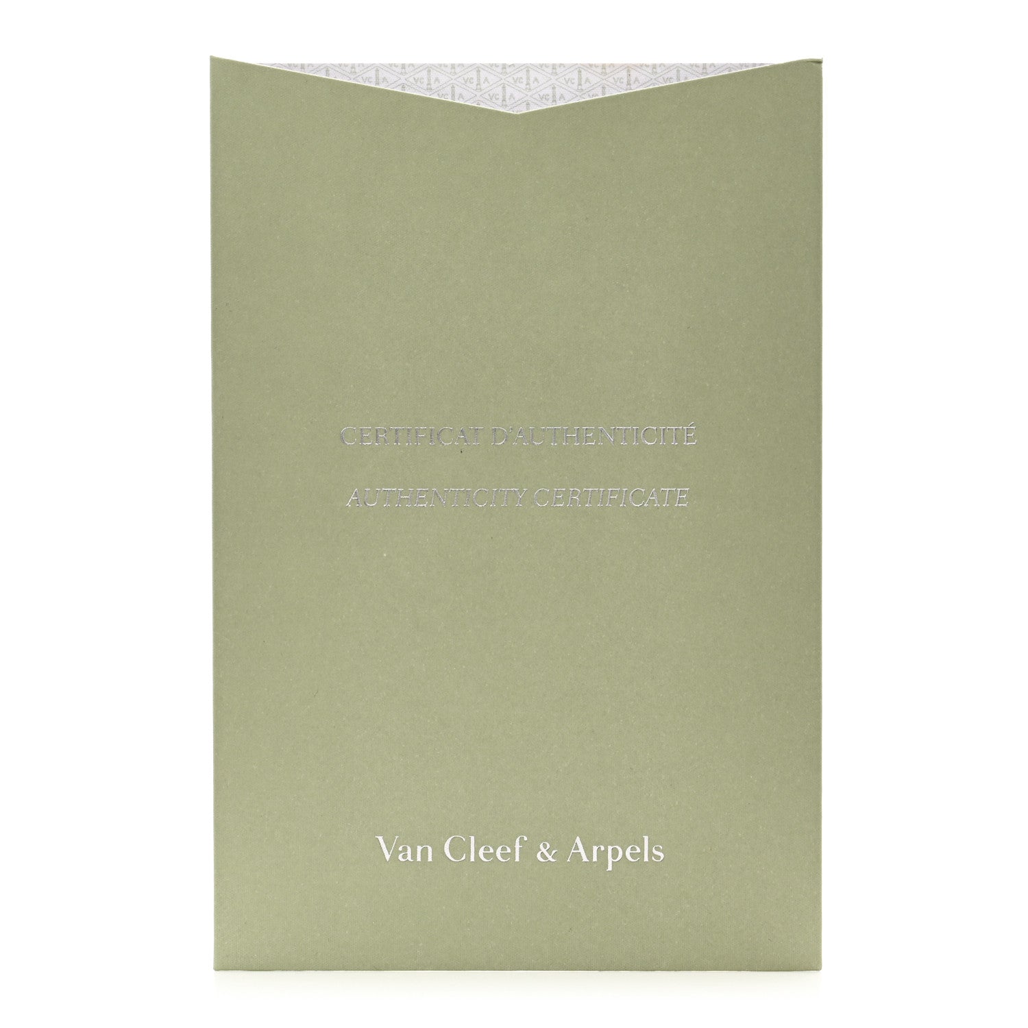 Van Cleef & Arpels 18K White Gold Diamond Celadon Green Sevres Porcelain Vintage Alhambra Pendant Necklace 5 of 5