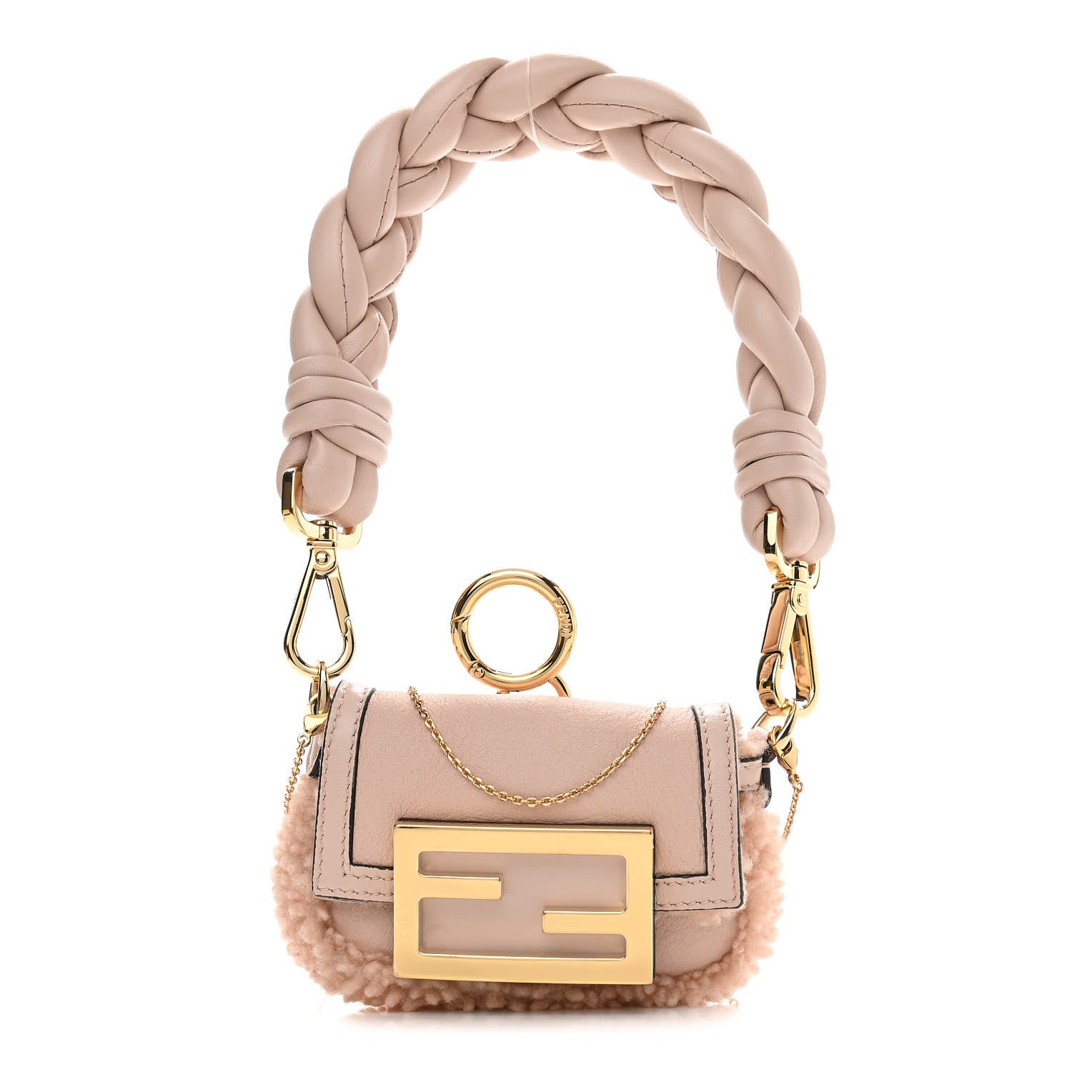Fendi Lambskin Shearling Nano Baguette Maxi Handle Charm Soap 1 of 11