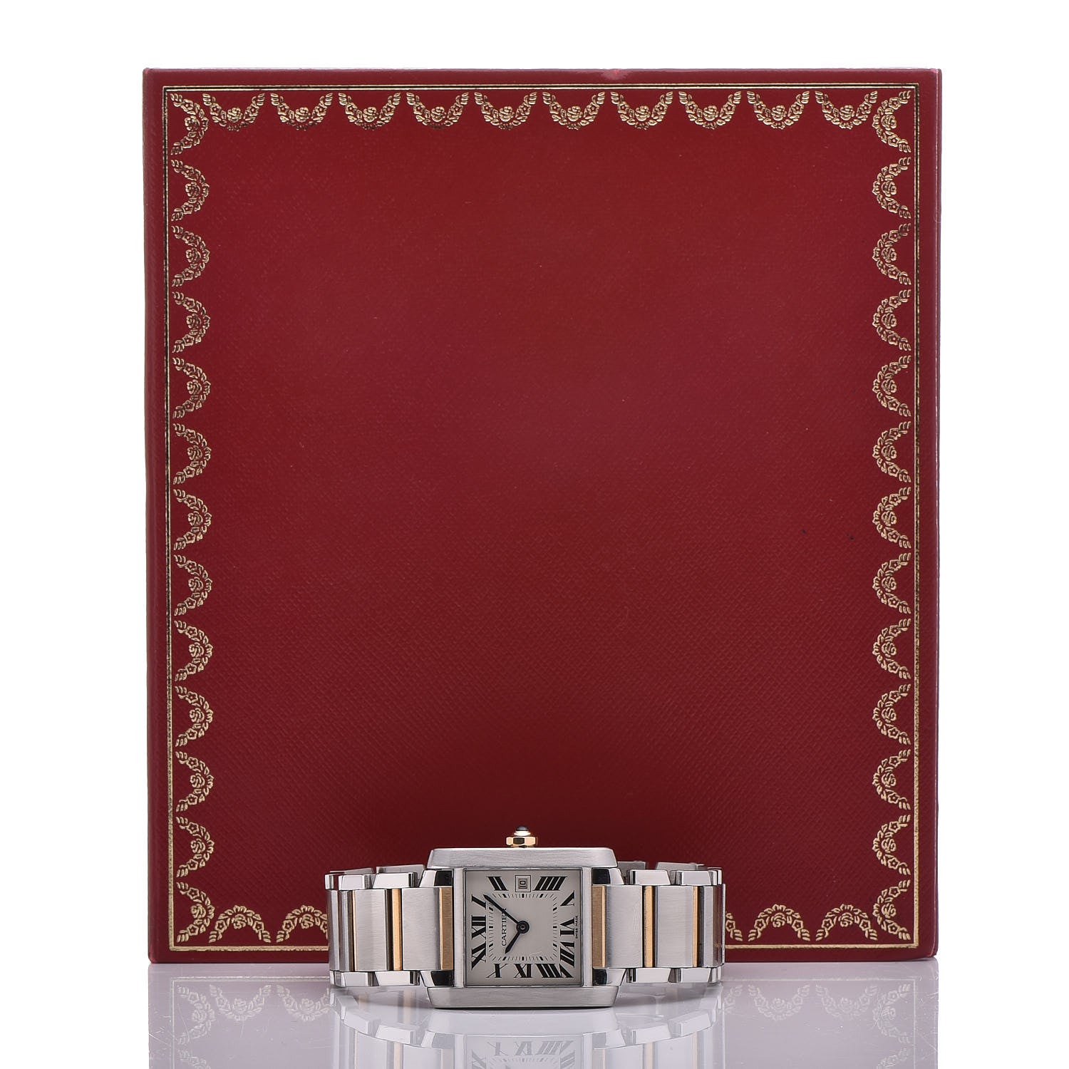 Cartier Stainless Steel 18K Yellow Gold 25mm Tank Francaise Quartz Watch 9 of 9
