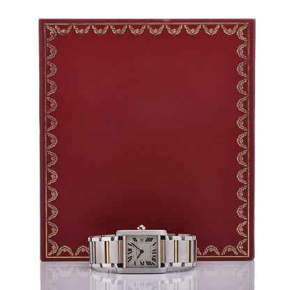 Cartier Stainless Steel 18K Yellow Gold 25mm Tank Francaise Quartz Watch 9 of 9
