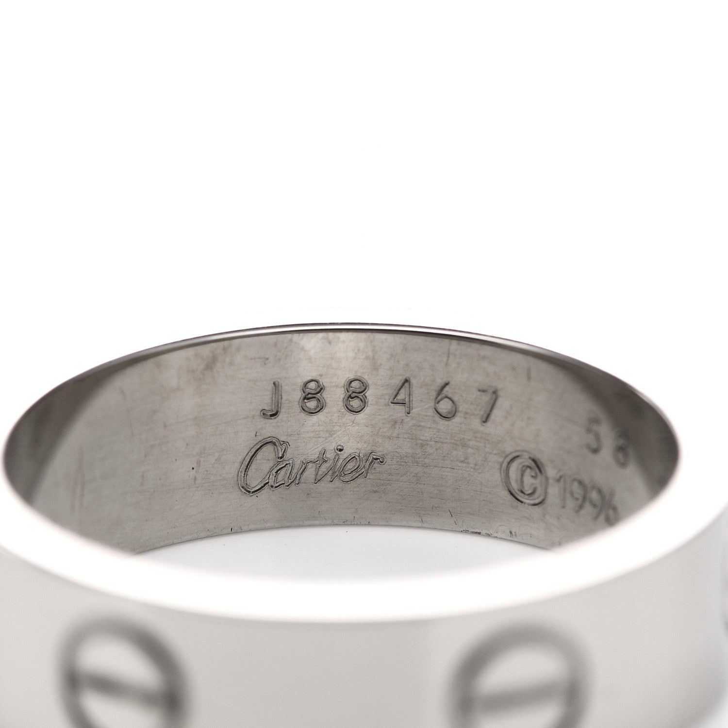 Cartier 18K White Gold 6mm LOVE Ring 58 8.25 4 of 5