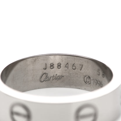 Cartier 18K White Gold 6mm LOVE Ring 58 8.25 4 of 5