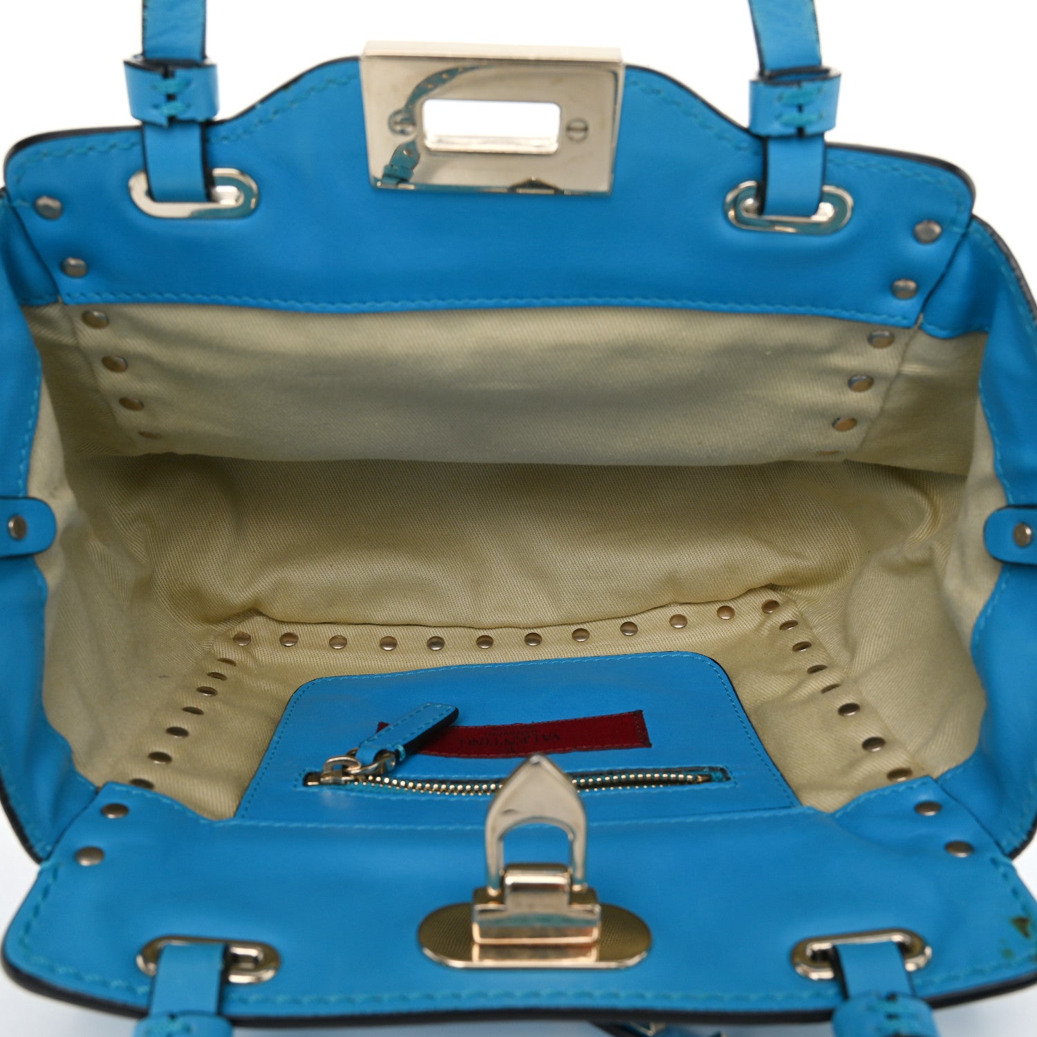 Valentino Garavani Vitello Mini Rockstud Tote Parrot 5 of 15