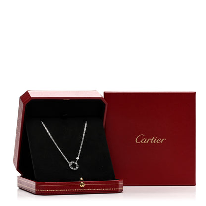 Cartier 18K White Gold 2 Diamond LOVE Necklace 5 of 5