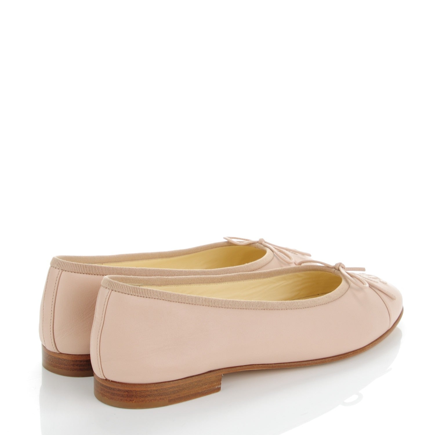 Chanel Calfskin CC Cap Toe Ballerina Flats 38 Light Pink 4 of 7