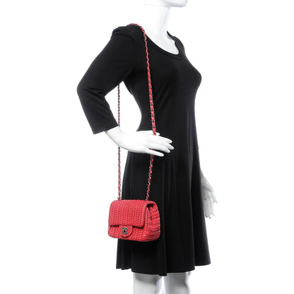 Chanel Lambskin Crochet Embroidered Small Flap Red 2 of 9
