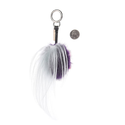 Fendi Fox Fur Monster Flowery Mini Bag Bug Charm Viola Acqua Multicolor 2 of 3