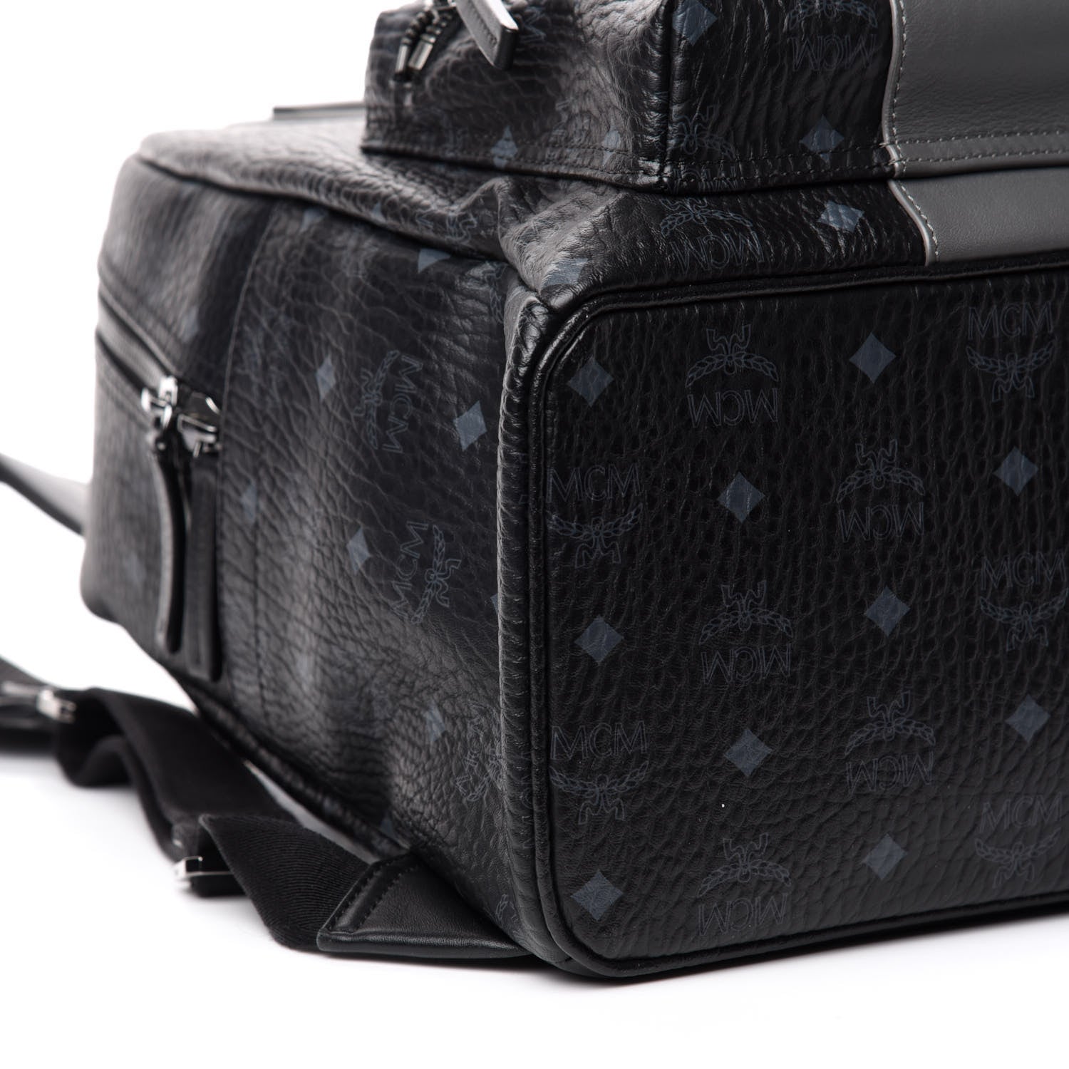 MCM Visetos Medium Stark Logo Stripe Backpack Black 4 of 8