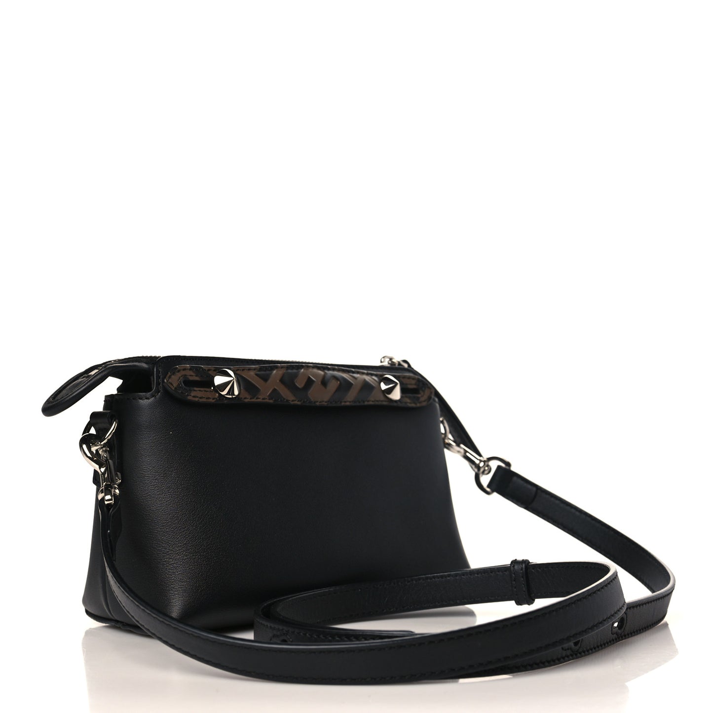 Vitello Dolce Bi-Color FF 1974 Embossed Mini By The Way Boston Bag Black Maya