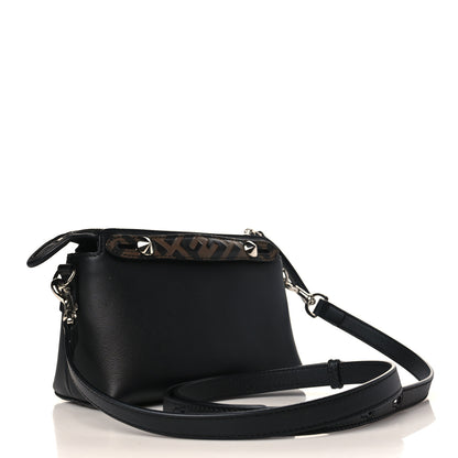Fendi Vitello Dolce Bi-Color FF 1974 Embossed Mini By The Way Boston Bag Black Maya 3 of 10