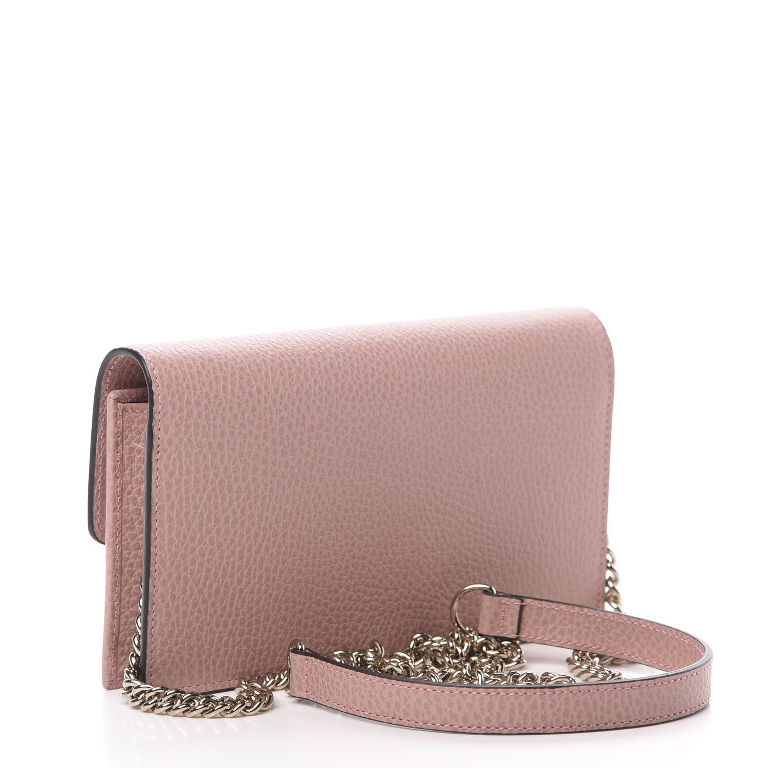 Gucci Dollar Calfskin Interlocking G Chain Wallet Soft Pink 3 of 11