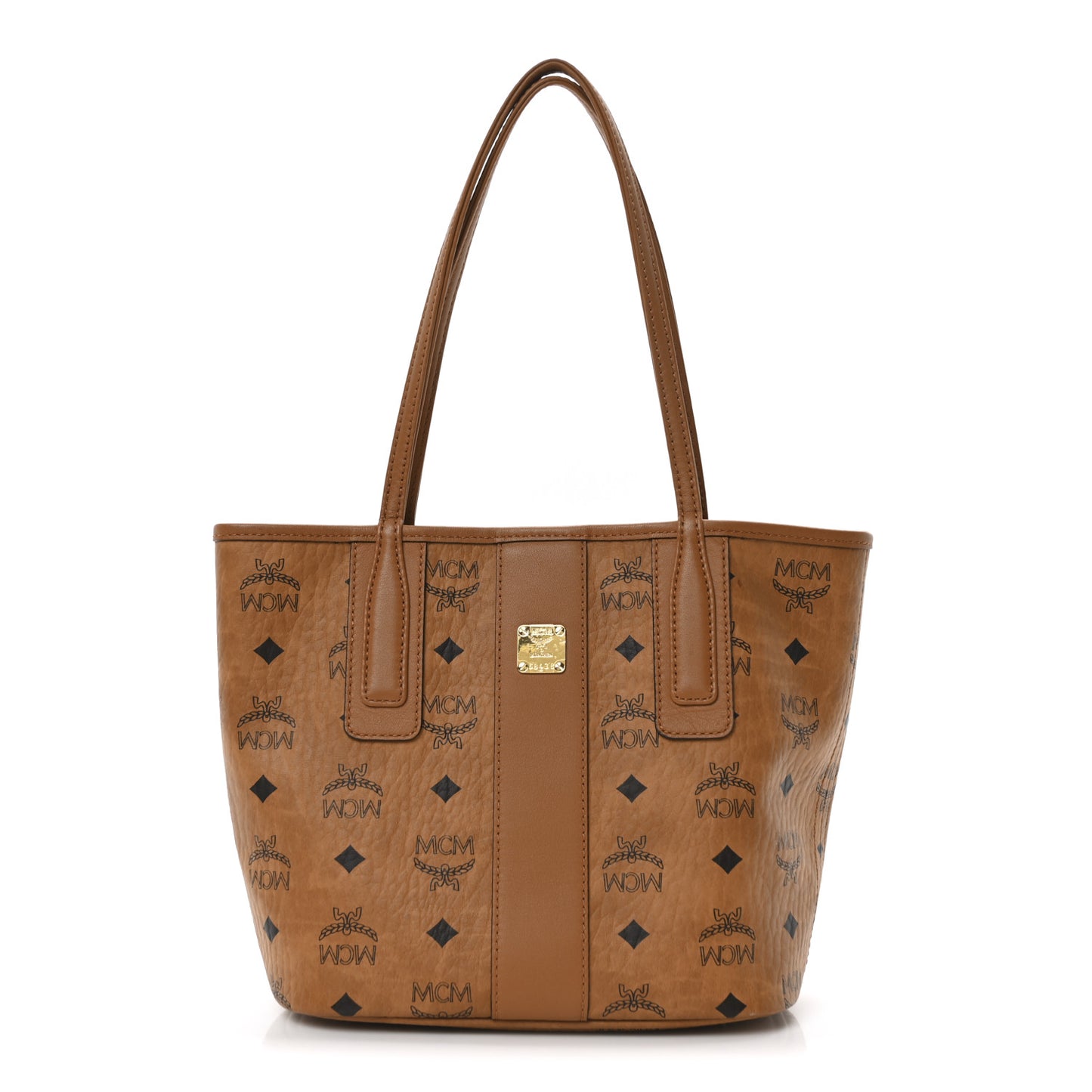 Visetos Mini Liz Reversible Shopper Tote Cognac
