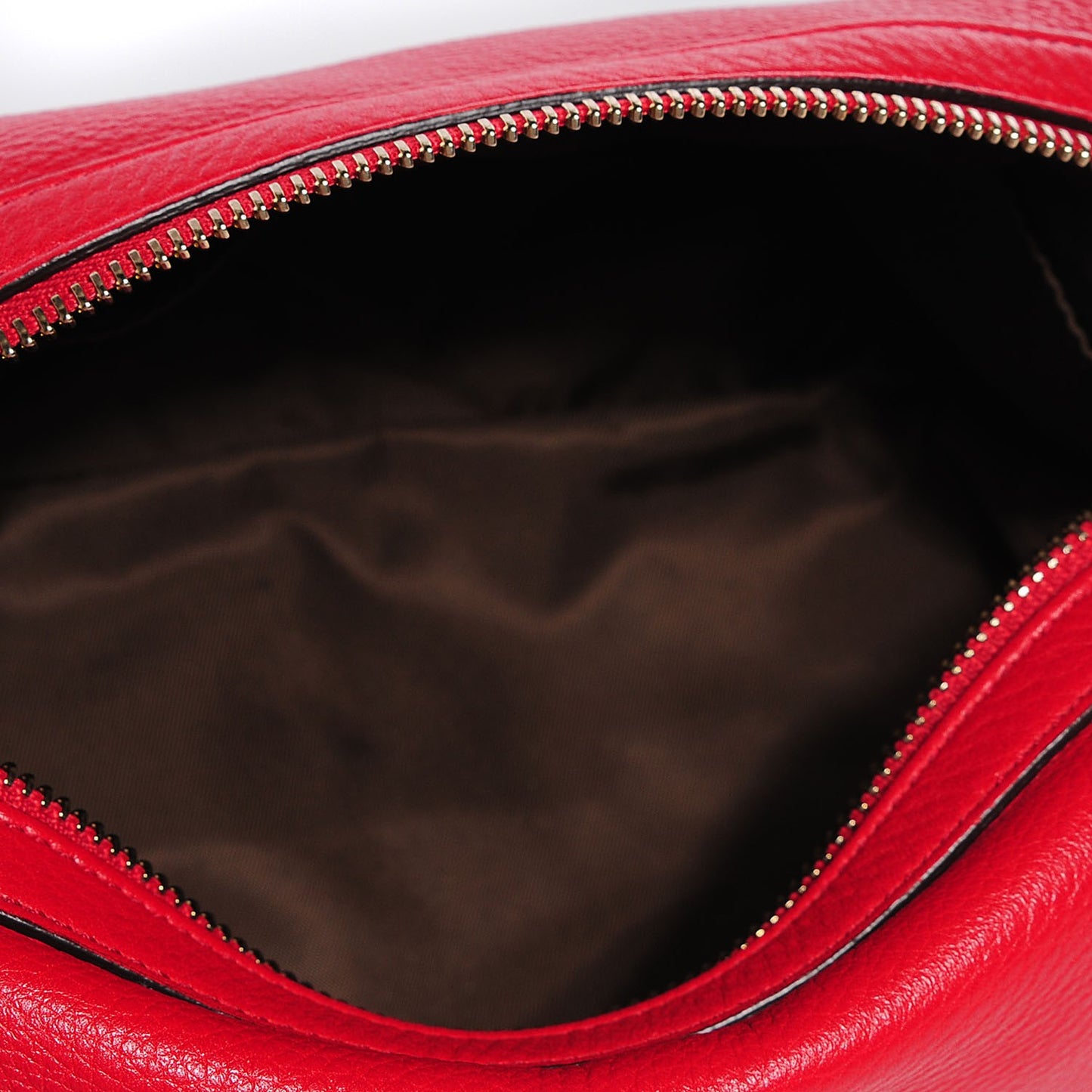 Pebbled Calfskin Large Soho Cosmetic Case Red