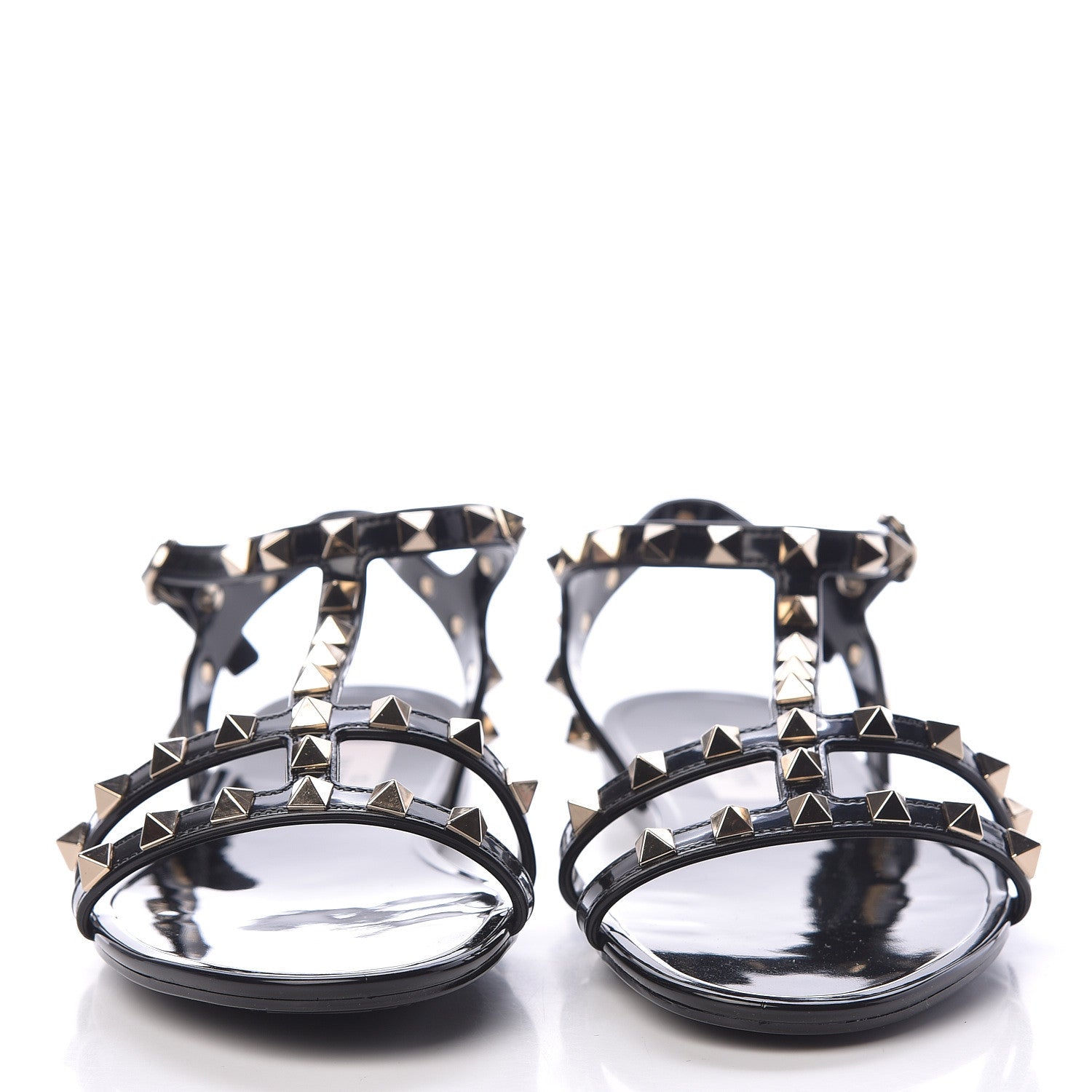 Valentino Garavani PVC Jelly Rockstud Caged Sandals 37 Black 2 of 7