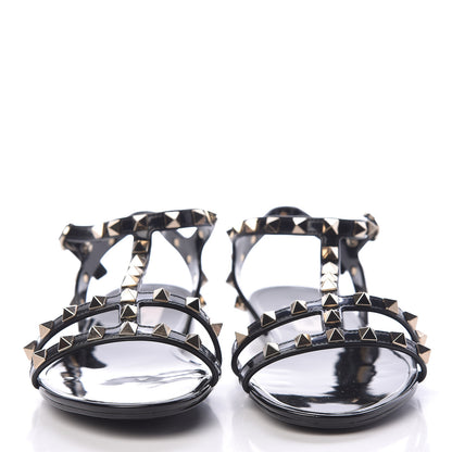 Valentino Garavani PVC Jelly Rockstud Caged Sandals 37 Black 2 of 7