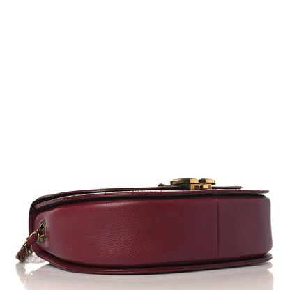 Chanel Shiny Calfskin Goatskin Quilted Medium Coco Curve Messenger Flap Burgundy 4 of 12
