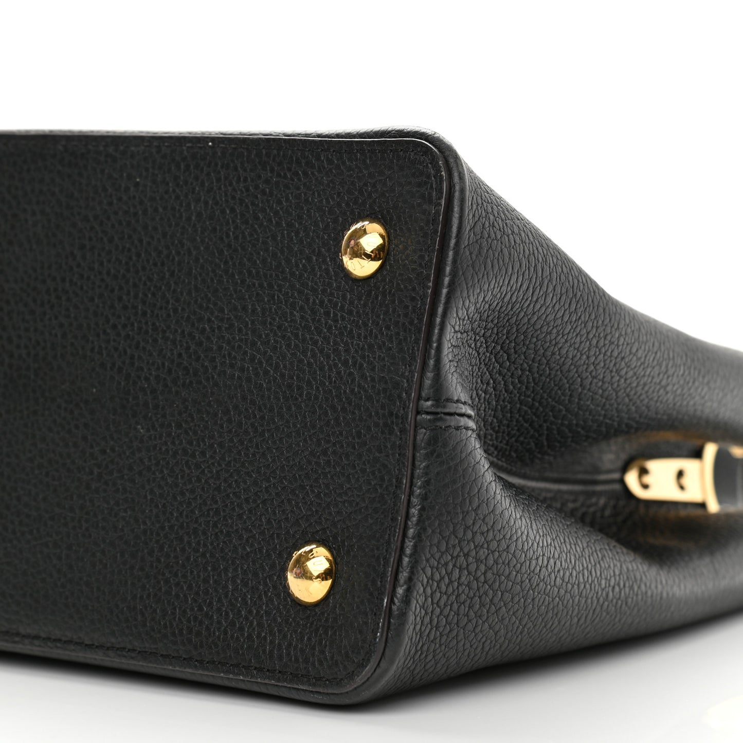 Taurillon Capucines MM Black Fuchsia