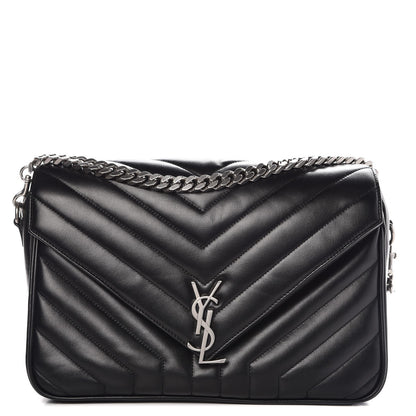 Saint Laurent Calfskin Y Quilted Monogram Loulou Shoulder Bag Black 1 of 9