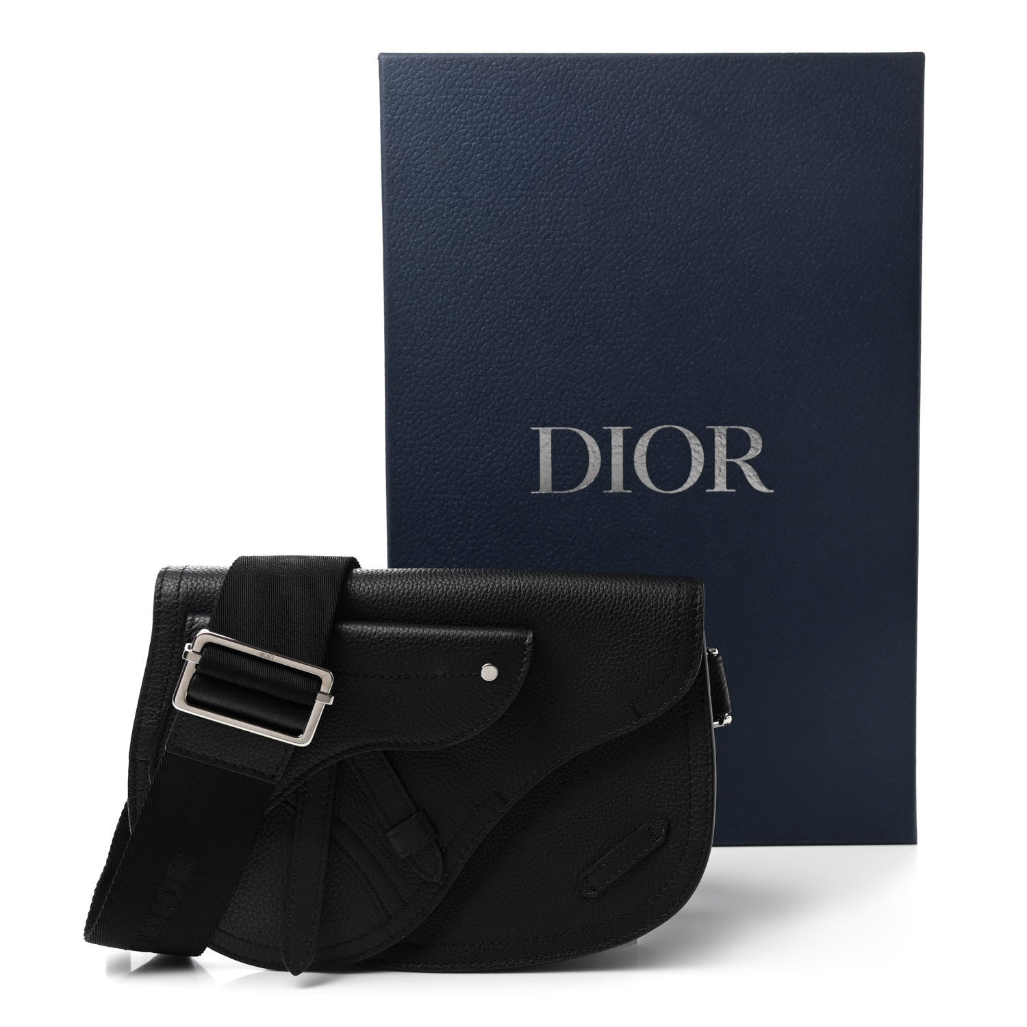 Christian Dior Grained Calfskin Saddle Messenger Bag Black 11 of 11