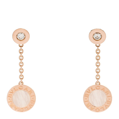 Bulgari 18K Rose Gold Diamond Mother Of Pearl BVLGARI BVLGARI Drop Earrings 1 of 6