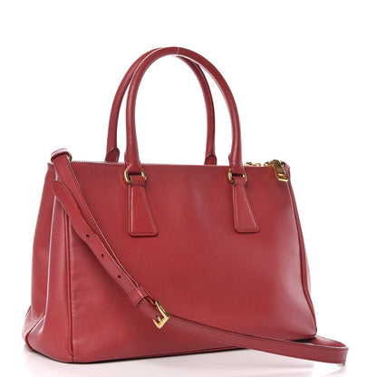 Prada Saffiano Small Galleria Double Zip Tote Peonia 3 of 20