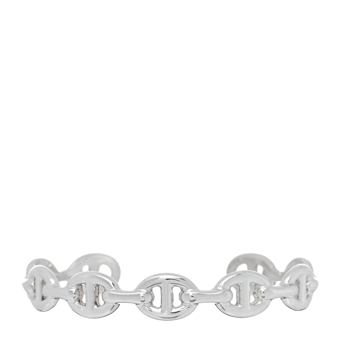 Sterling Silver MM Chaine d'Ancre Enchainee Cuff Bracelet ST