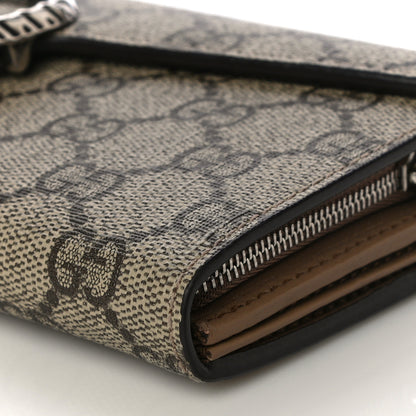 Gucci GG Supreme Monogram Dionysus Chain Clutch Wallet Beige Taupe 8 of 10