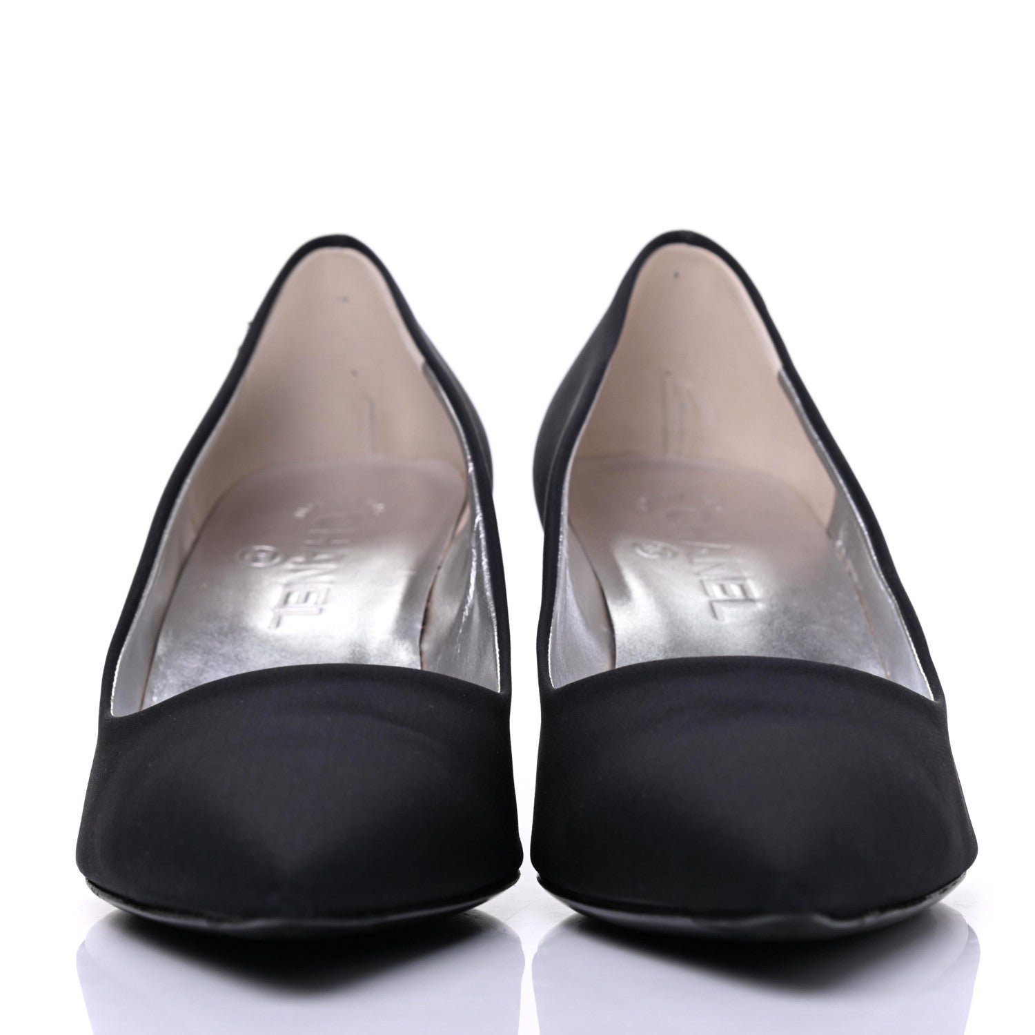 Chanel Satin Pumps 37.5 Black 2 of 13
