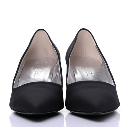 Chanel Satin Pumps 37.5 Black 2 of 13