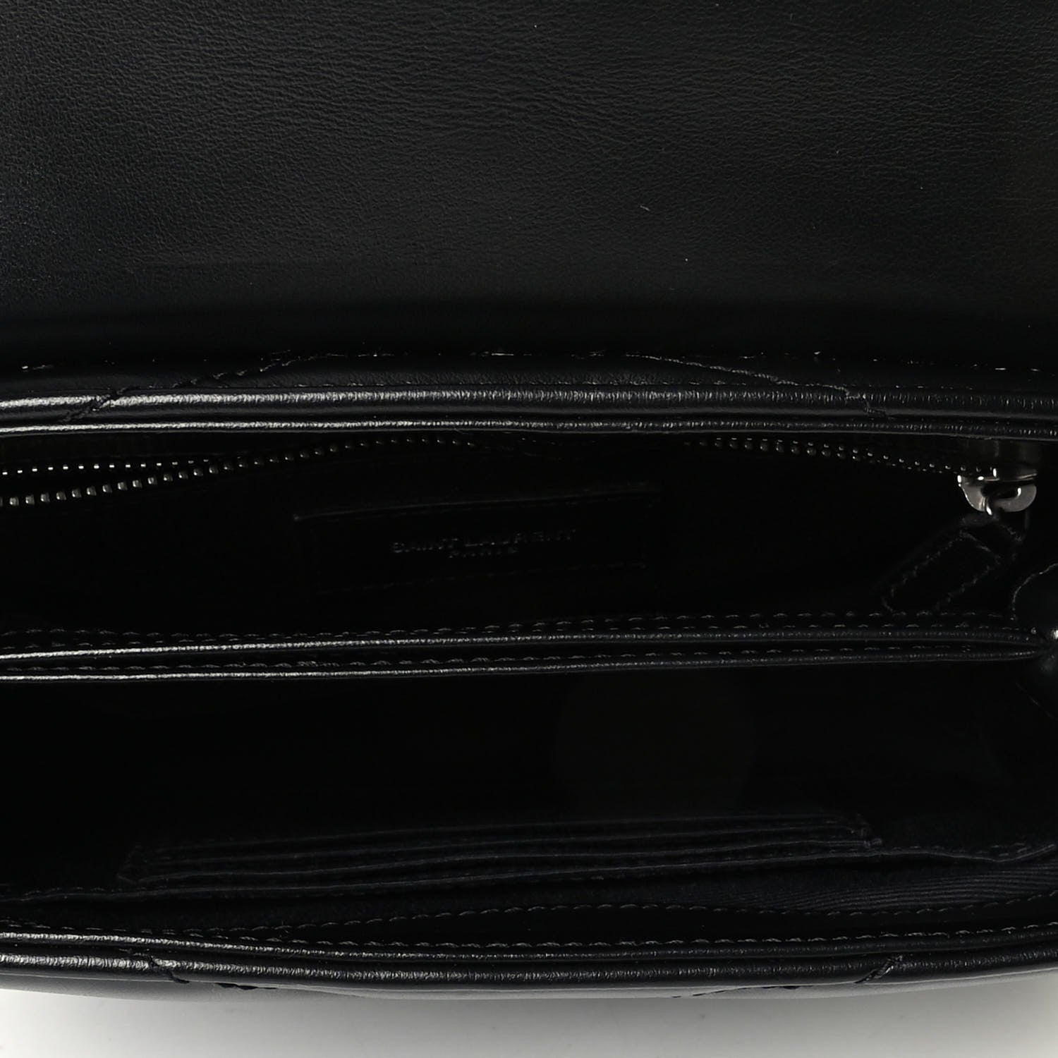 Saint Laurent Calfskin Y Quilted Monogram Toy Loulou Crossbody Bag Black 4 of 6