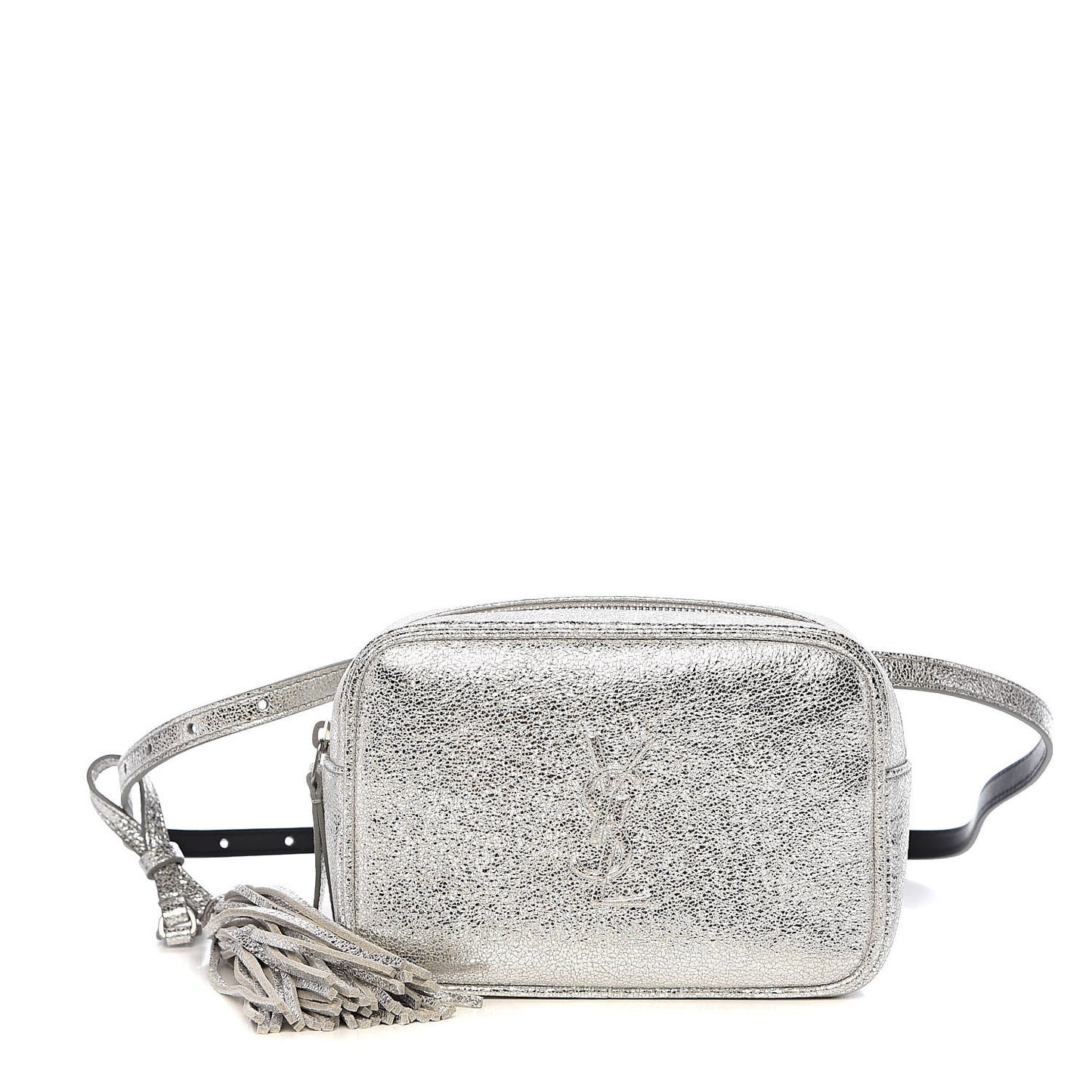 Metallic Lambskin Monogram Lou Belt Bag Argento