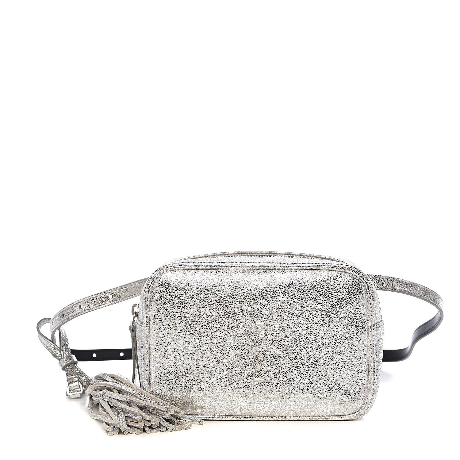 Saint Laurent Metallic Lambskin Monogram Lou Belt Bag Argento 1 of 10