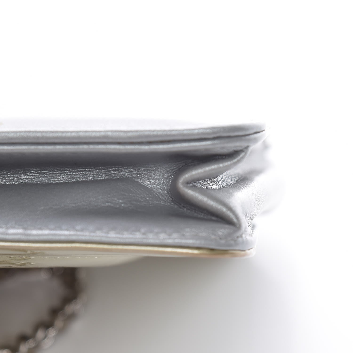 Chanel Patent Strass Wallet On Chain WOC Silver 13 of 16