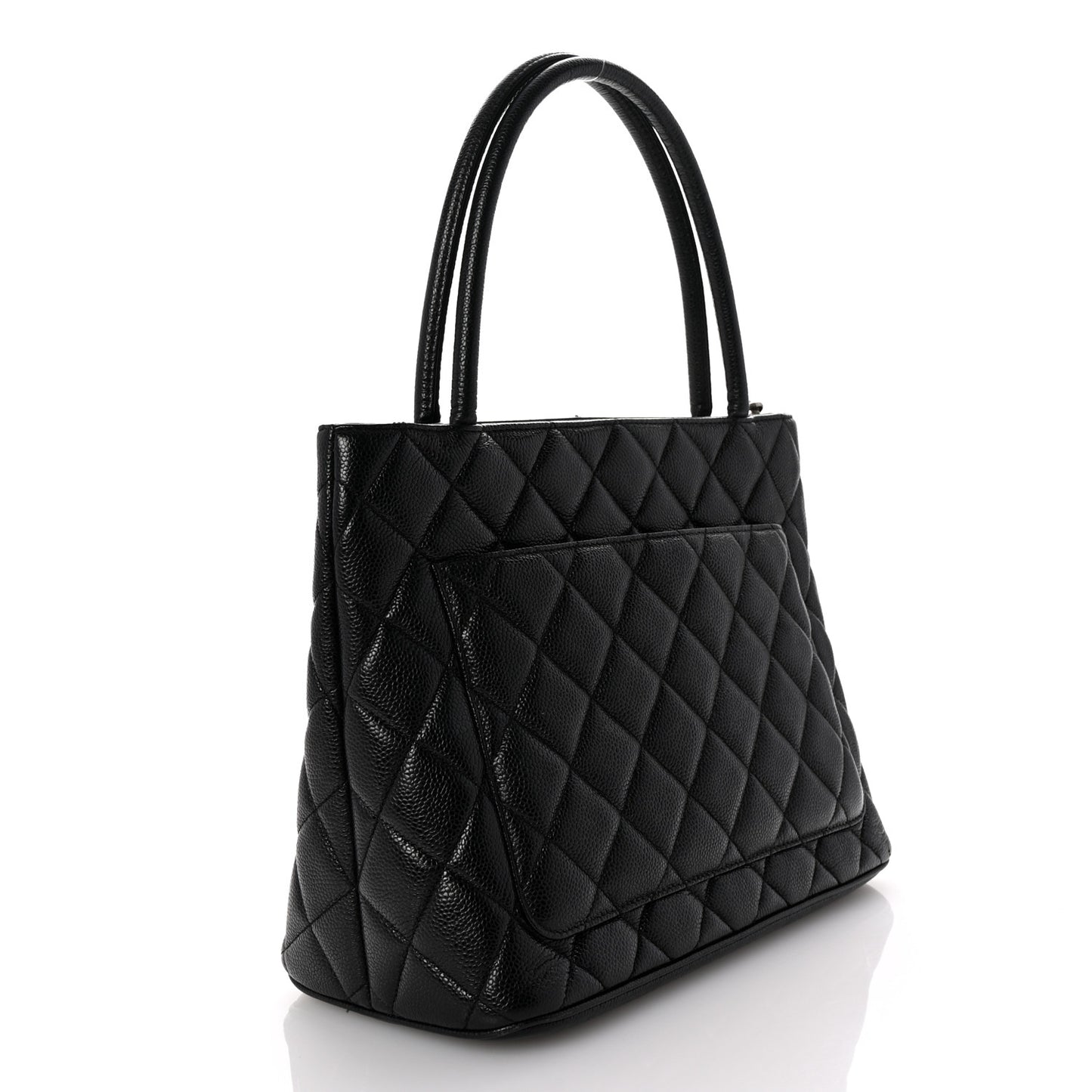 Caviar Quilted Medallion Tote Black