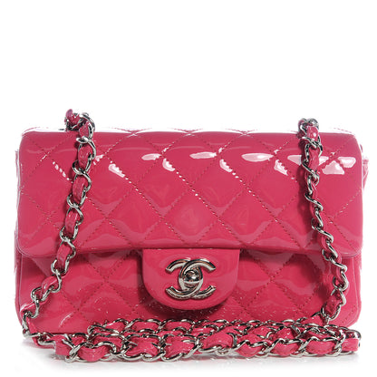 Chanel Patent Quilted Mini Flap Fuchsia 1 of 9
