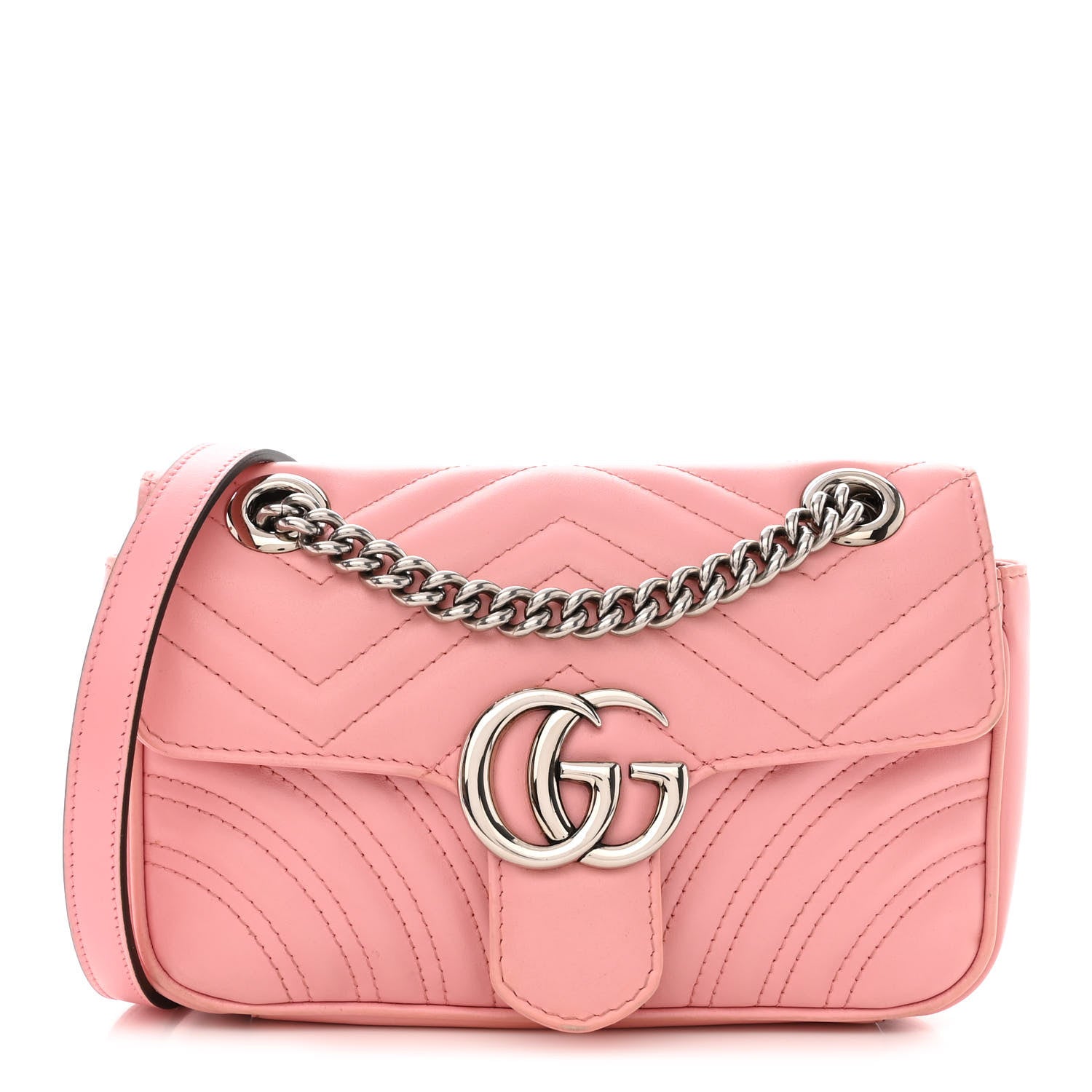 Gucci Calfskin Matelasse Mini GG Marmont Shoulder Bag Wild Rose 1 of 13