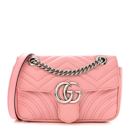 Gucci Calfskin Matelasse Mini GG Marmont Shoulder Bag Wild Rose 1 of 13