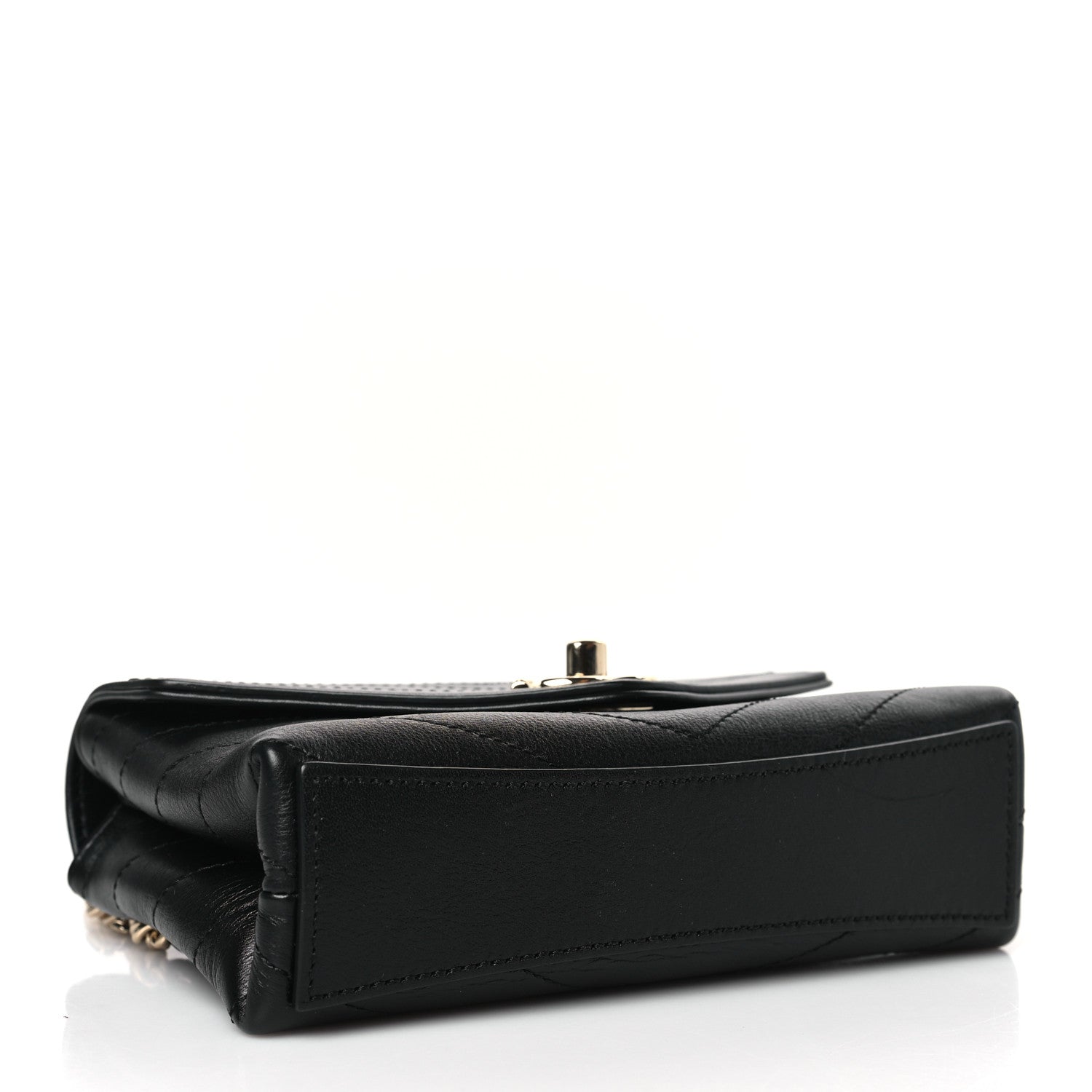 Chanel Calfskin Chevron Stitched Coco Waist Bag Black 4 of 9