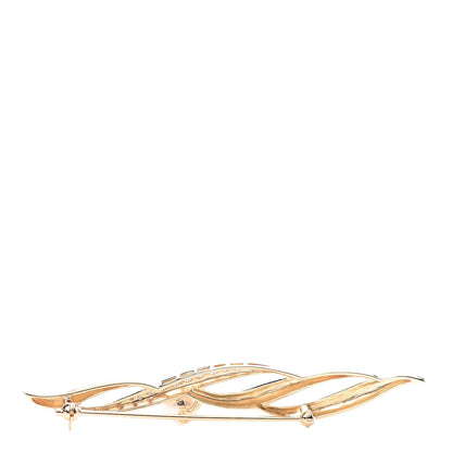 Mikimoto 18K Yellow Gold Diamond Akoya Pearl 7mm Brooch 3 of 4
