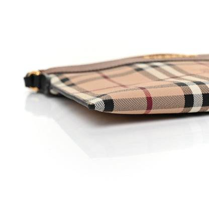 Burberry Haymarket Check Peyton Crossbody Clutch Bag Toffee 7 of 8