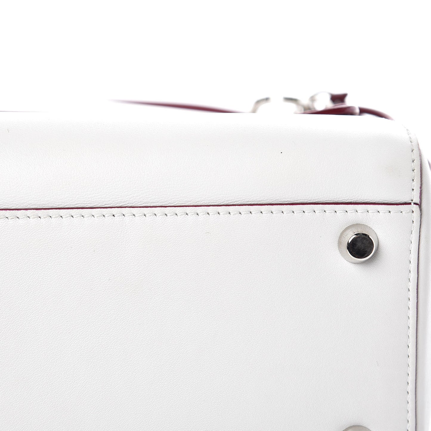 Calfskin Be Dior Double Flap White Burgundy