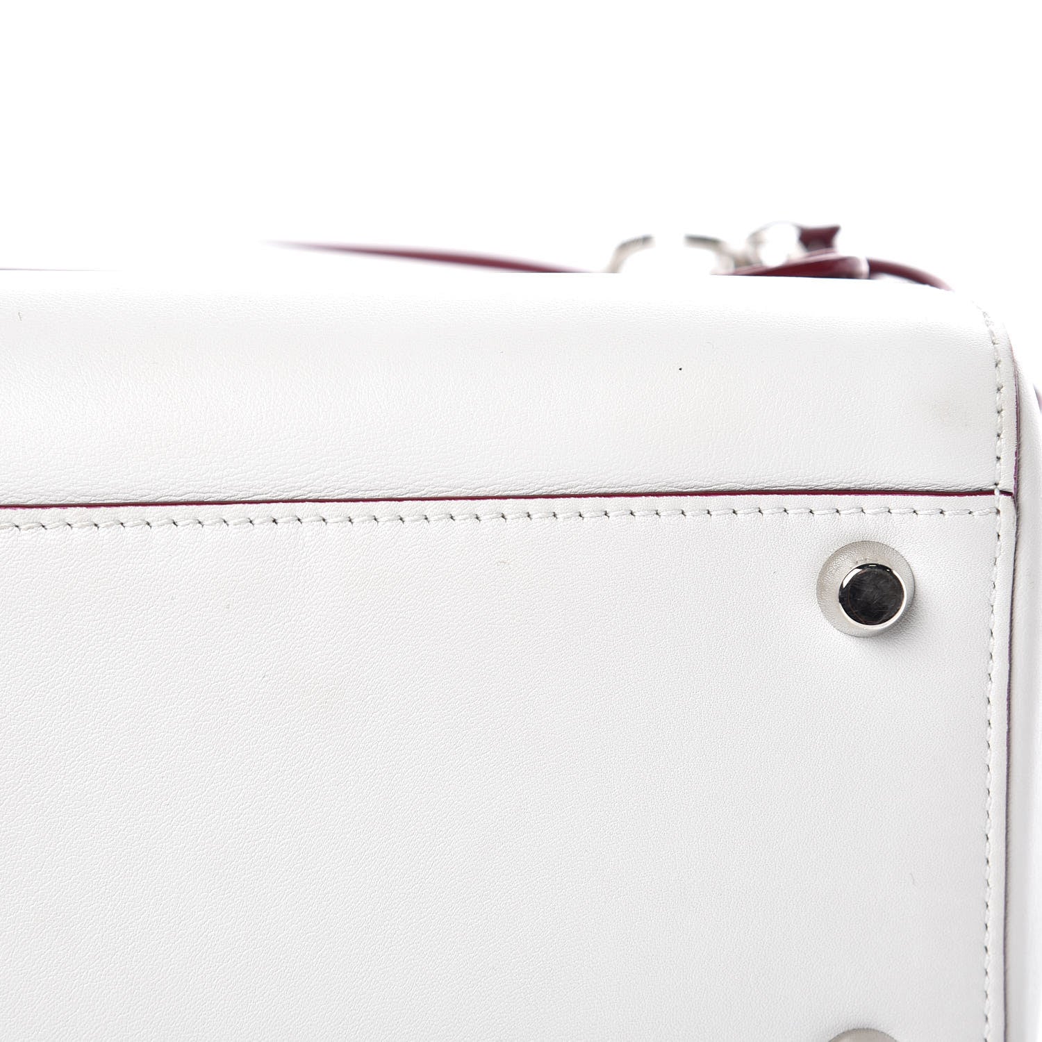 Christian Dior Calfskin Be Dior Double Flap White Burgundy 9 of 13